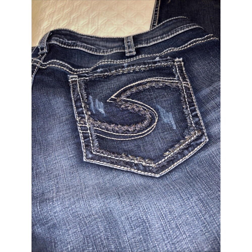 Silver Jeans Womens Size 24/30 Blue Denim Bootcut   Dark Wash - Picture 8 of 10